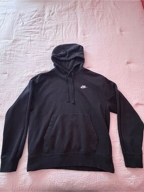 Nike Black Pullover Hoodie with White Swoosh